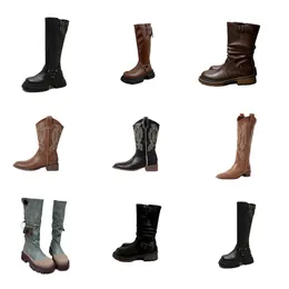 Designer outono inverno botas longas botas de tornozelo quentes sapatos femininos preto branco marrom botas ao ar livre eur35-40