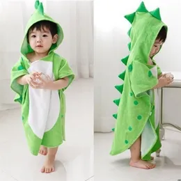 Havlu Cüppeler Kapüşonlu Pençe Dinozor Ponchos Kapşonlu Çocuk Banyosu Havlusu Çocuk Beachtowel Bebek Boşluk 231006