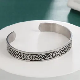 Bangle My Shape Mankiet Banles dla mężczyzn kobiety Celtics węzeł spiralny czarny srebrny kolor stali nierdzewnej bransoletka retro biżuteria Viking2470