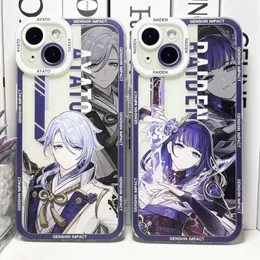 Cell Phone Cases Genshin Impact Raiden Ayato Noelle Klee Keqing Case For iPhone 15 14 13 12 11 Pro Max Mini XS X XR SE 7 8 Plus Soft Cover 231010