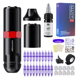 Arenahawk Wireless Tattoo Kit Maszyna obrotowa Tatuaż Pen Zmienialny akumulator Pro Pro Wkłady TZ-042