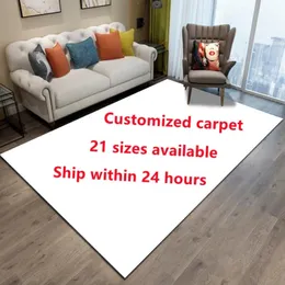 Mattor 21 Storlek Custom Carpet Mattor Tryckt Rektangelområde mattor för vuxna yogamattor vardagsrumsdekor Dropshipping Personlig dörrmatta 231010