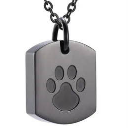 Hundemarke Urne Halskette Asche Andenken Memorial Cremains Anhänger Schmuck für geliebte Haustiere Hunde Aschehalter Schwarz Chains264b