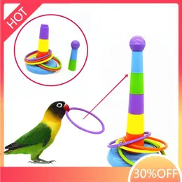 Andere Vogelbedarf Papageienbiss Kauspielzeug Haustier Schaukelball Stehende Ringe Training Intelligenz Zwinge Dekor Kunststoff