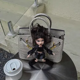 Birkns Luxury BagのジョークKardashian Remake Bates Doll Tidal Cool Glacier White Gray Barbie Pink Handbag Womens