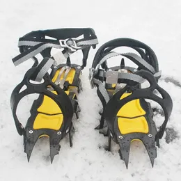 Snowboard Bindings 18-Teeth Climbing Anti Skid Crampons Justerbar Winter Walk Ice Claw Mountaineering Snowshoes Mangane Steel Outdoor Shoe Cover 231010