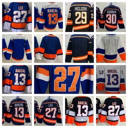 13 Mathew Barzal 27 Anders Lee 30 Ilya Sorokin 29 Brock Nelson 2023 Retro Retro Hockey Home Red Winter Mens Mens Royal Blue Metitched Stitched Sitched S-Xxxl