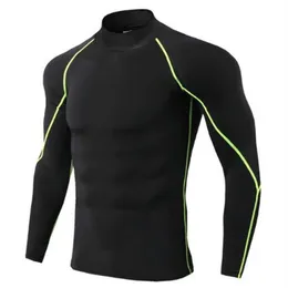 Повседневная быстросохнущая рубашка для бега, мужская спортивная футболка для бодибилдинга, компрессионный топ с длинными рукавами, футболка для спортзала, мужская плотная футболка для фитнеса Rashgard261g