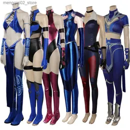 Theme Costume Mortal Cos Kombat Kitana Mileena KATANA Joker Cosplay Come Jumpsuit Mask Women Halloween Carnival Party Disguise Suit Girls Q231010 Play play