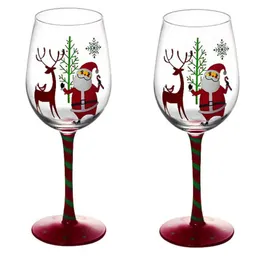 Tassen 450 ml Weihnachts-Weinglas, handbemalt, Weihnachtsmann, Weinkristall, Kelch, Heimdekoration, Weihnachtsgeschenk, Party, Drinkwar 231009