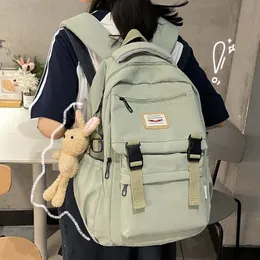 Torby szkolne wodoodporne nylonowe kobiety plecak koreańska japońska moda studenci Schoolbag Multilayer prosta torba podróży 231009