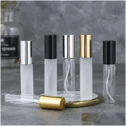 Packing Bottles Wholesale 5Ml 10Ml 15Ml Travel Per Glass Spray Bottle Sample Vials Portable Mini Gold Sier Cap Office School Business Dhsyu