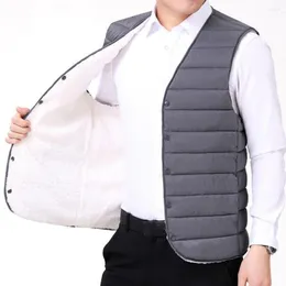 Men's Vests Firm Stitching Chic Plus Size Cotton Waistcoat Outerwear Winter Single-breasted For Outdoor