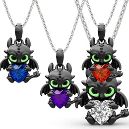Hot-Selling Dragon Cartoon Necklace Crystal Glass Alloy Pendant Anime Character Souvenir Jewelry for Demon Women Gift Stone Pendants