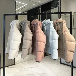 Women's Parkas G Down Jacket C Women's Short White Pink Label Pastels Series Parker Men Macarons Junction Trendy Hooded Capsule Bread Jackets XS SMLXL