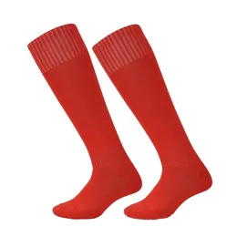 Sportsocken, 1 Paar, Fußball-Sportsocken, lang, über dem Knie, Handtuch unten, Legging, Fußball, Erwachsene, atmungsaktiv, modisch, Strumpfwaren, Training, Rot, 231009