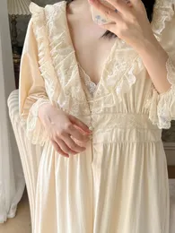 Women's Sleepwear Two Romance Piece Woman Dressing Robe Sleep Set Nightgown Fall Gown Sets