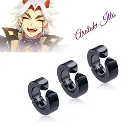 Genshin Impact Arataki Itto Ear Clips Earrings Cosplay Prop Man Women Stainless Steel Earring Accessories Giftcosplay