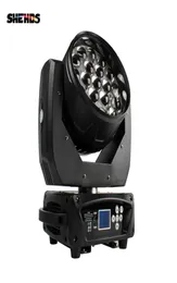 SHEHDS NEW LED Zoom Moving Head Light 19x15W RGBW Wash DMX512 Сценическое освещение Профессиональное оборудование для Dj Disco party Bar Effect 5088836