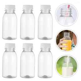 Water Bottles 6pcs 100ml Milk Small Juice Leakproof Portable Beverage Plastic Bottle Container
