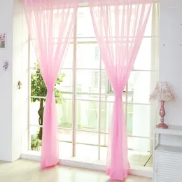 Vorhang aus einfarbigem Glas, transparente Fenstervorhänge für Schlafzimmer, Wohnzimmer, Öse