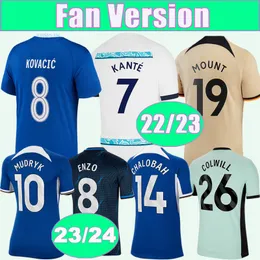 23 24 STERLING ENZO Mens Soccer Jerseys 22 23 PULISIC MENDY ZIYECH KOVACIC LUKAKU Home Blue Away 3rd Football Shirt Short Sleeve Uniforms