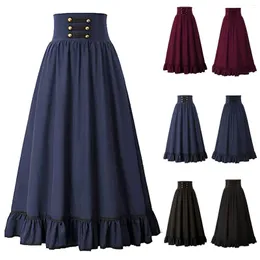 Skirts Women's Large Sizes Maxi Skirt High Waist Medieval Gothic Fall Mini Cheer