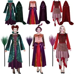 Одинаковые комплекты для всей семьи, длинное платье для взрослых, фокус-покус 2 для женщин и девочек, Хэллоуин-маскарад, косплей, сумасшедшая ведьма, демон, призрак, костюм для вечеринки 231010