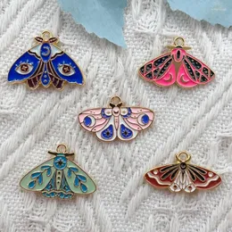 Charms 10pcs Enamel Moon Star Moth Butterfly Charm Earrings Bracelet Phone Chain Pendant Accessories Diy Jewelry Making