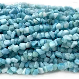 느슨한 보석 Veemake 정품 고품질 Blue Larimar Grand Nugget Free Form Chip Beads 07485