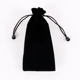 Newly Purple And Black Long Velvet Bags 7 5x18cm Drawstring Gift Pouches Favor Comb Lipstick Storage High Quality Bags 25pcs lot278Z