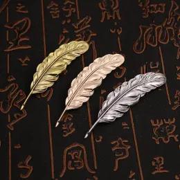 Metal Alloy Leaf Brosch Feather Pins Antik Silverguldpläterad kostym Tillbehör Kvinnor Män LAPEL PIN BROOCHES SMYCKE GENTER 12 ll