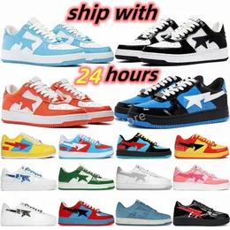 Designer Outdoor Shoes bapesta SK8 Sta Low Patent Leather Black White Blue Camouflage Skateboarding jogging Men Women Sports Sneakers TFbmD#