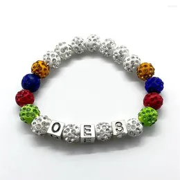 Strand Fashion Order Of The Eastern Star Society Logo OES Alphabet Charm Tag Handmade Bead Bracelet177m