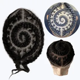 NOWY! Malezyjskie dziewicze systemy ludzkich włosów Numer 6 Kukurydziane warkocze Toupee 8x10 Pełne koronkowe jednostki dla czarnych mężczyzn