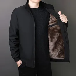 Mens Jackets BROWON Brand Winter Jacket Men Autumn Solid Color Plush and Thick Coats Plus Size 8xl Stand Collar Warm Clothing 231010