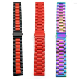 Watch Bands Colorful Stainless Steel Strap Brushed 22mm Band For SKX007 Metal Watchband With Folding Clasp Men Women