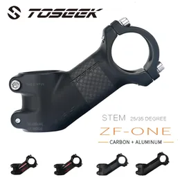 Наборы велосипедных групп Toseek Carbon Mtb Power 31,8 мм, вынос руля велосипеда 10, 17, 25, 35 градусов, сверхлегкая дорожная деталь 231010
