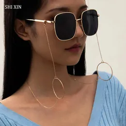 Solglasögonramar Shixin Big Circle Pendant Glasses Chain for Women Trendy On the Neck Fashion Spectacle Cord Holder 2023