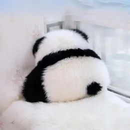 Yastık süper sevimli kızgın panda arka görünüm atma yastık yün / yatak kanepe zemin için yapay