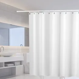 Shower Curtains White Shower curtains Solid Color Bathroom Curtain Polyester Fabric Thicken Waterproof Mildewproof Partition Bath Curtain 231007