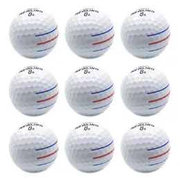 Golfbälle 12 Stück 3 Farblinien Ziel Super Long Distance 3PieceLayer Ball für professionelles Wettkampfspiel Marke 231011