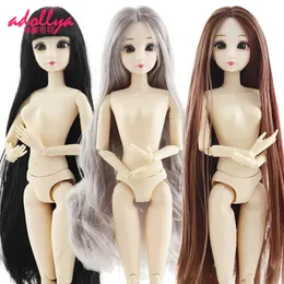 Dockor Adollya 30cm BJD Doll Naked Ball Foged Swivel For Girls Naken Makeup 3D Eyes 20 Movible Joints Princess 16 231011