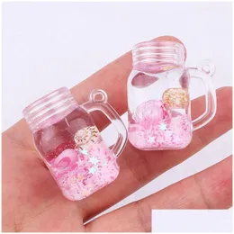 Decorative Objects & Figurines Creative Shell Wishing Bottle Diy Mobile Phone Car Bag Decoration Pendant Micro Landscape Ornament Spot Dht3K