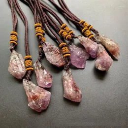Pendant Necklaces Natural Auralite 23 Crystal Rough Necklace Energy Spiritual Healing Crystals Raw Stones Ornament Drop1230I