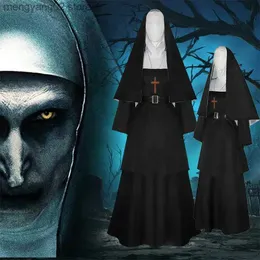 Tema kostym halloween nun cosplay mask kommer skräckfilmer cosplay halloween come the conring svarta kvinnor halloween come mask t231011