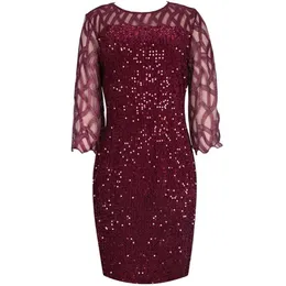 Casual Dresses Party Dress Women's Summer For 2021 Elegant Sequin Mesh Women Wine Red Ladies Wedding Evening Club Outfits265V