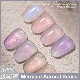 Nail Polish MUSELUOGE 8color/set Mermaid Auroral Series Gel Nails Polish 15ml Dream Reflection Nail Gel Semi Permanent Soak Off Gel Polish 231011