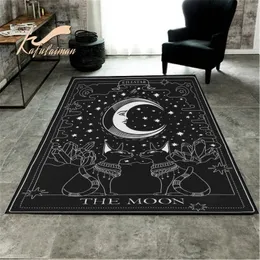 Carpet Moon Area Rug Black And White Version Version-Gothic Skull Bat Wing Modern Rug Home Decor Carpets 231010