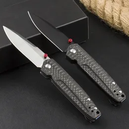 Специальное предложение BM485 Карманный складной нож EDC D2 Drop Point с черным покрытием/сатиновым лезвием с ручкой из углеродного волокна Подарочные ножи с розничной коробкой